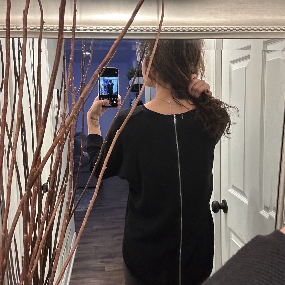 Black Sweater with Back Zipper
